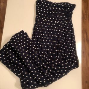 Madame Shoushou Anthropologie Navy and White Maxi